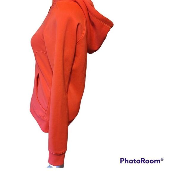 Under Armour UA Coldgear Full Zip Up Hoodie Orange Semi Fitted Womens Size PS - Picture 4 of 9